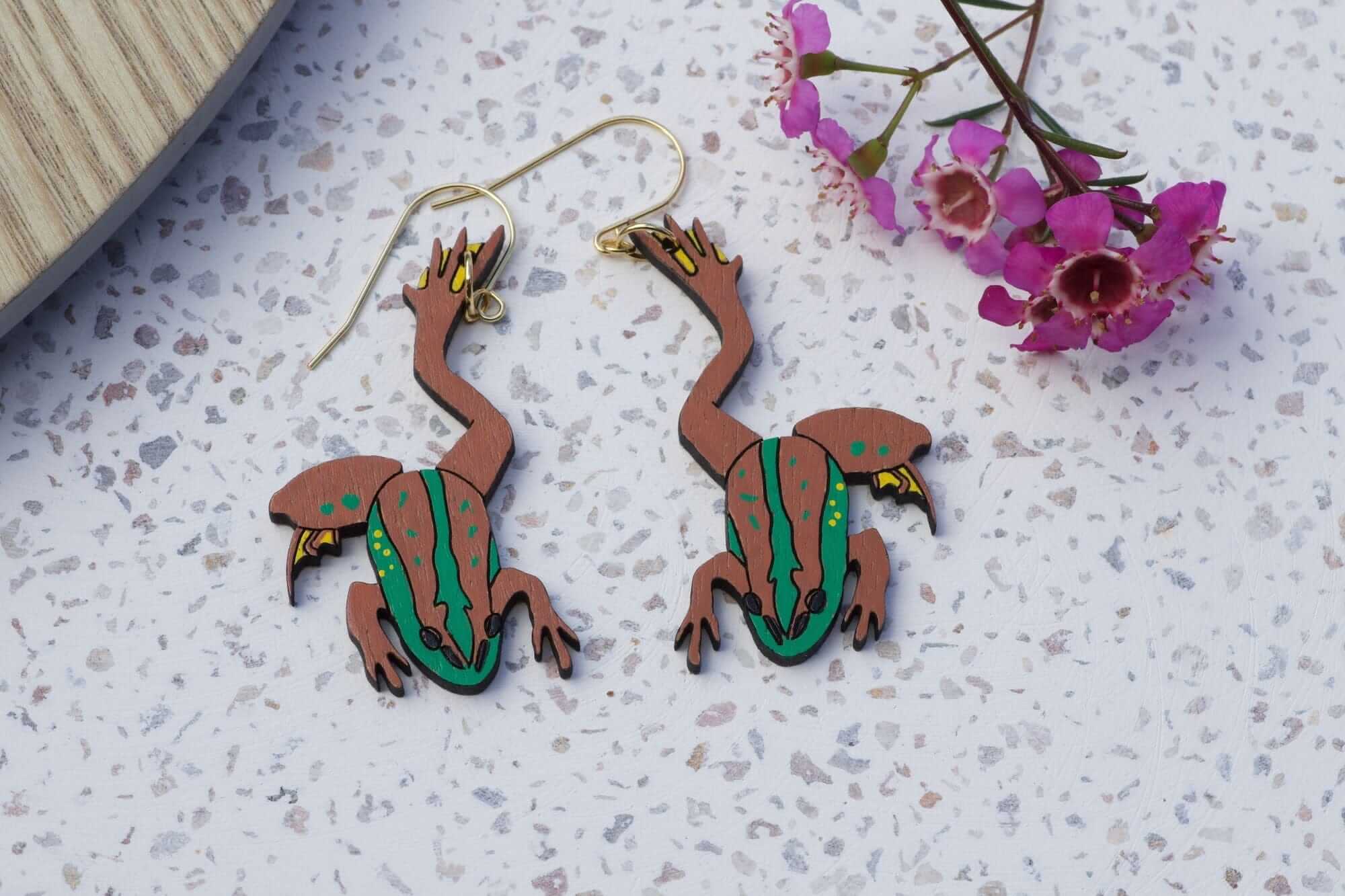 Frog earrings hot sale